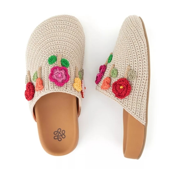 🌸THE SAK | Bolinas Crochet Clogs Mules| Boho Ecru Floral Applique | W Sz. 8 - Picture 3 of 3
